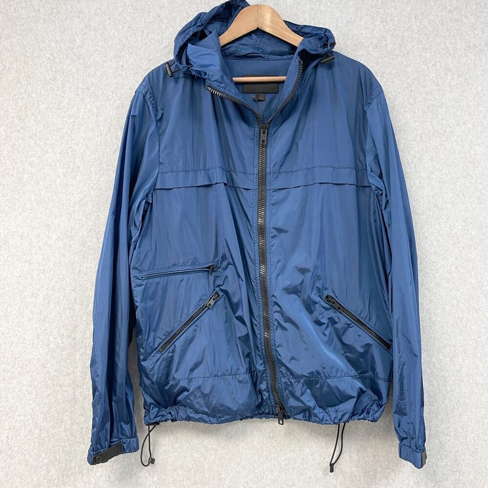 Coach Storm Jacket Packable Mens XLarge Denim Blue Windbreaker Gorpcore F85796